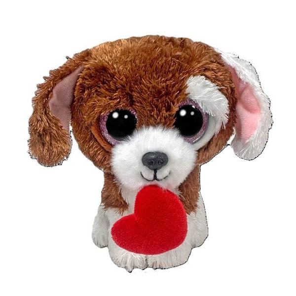 Jucarie de plus TY Beanie Boos - Cuddles caine cu inima 15 cm TY37398
