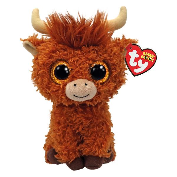 Jucarie de plus TY Beanie Boos - Alfie vaca maro de munte 15cm TY 37372