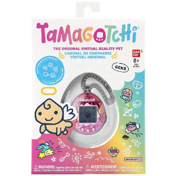 Jucaria Tamagotchi Bandai  Original continua traditia indragitului animalut virtual aducand experienta celei de-a treia generatii Tamagotchi intr-un format clasic si usor de utilizare Cu designul emblematic in forma de sau si ecran alb-negru acest model permite cresterea ingrijirea si evolutia personajului virtual fiecare actiune influentand dezvoltarea sa Introduce personaje noi activitati suplimentare si optiuni extinse de joaca oferind o experienta mai variata si mai interactiva fata 