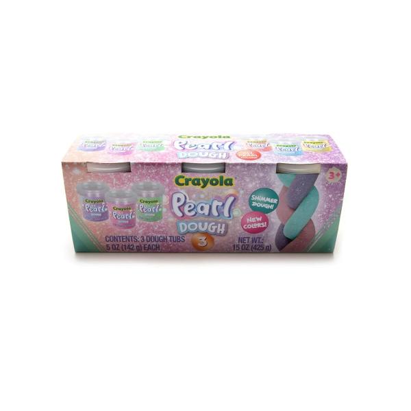 data-original-titleCrayola Pearl Dough &ndash; setul de 3 borcanase aduce un strop de magie in joaca celor mici cu plastilina stralucitoare in culori sidefate si texturi fine Fiecare recipient contine 142 g de plastilina moale perfecta pentru modelare si creatii artistice sclipitoare Cu nuante noi si efect de shimmer acest set este ideal pentru copiii de peste 3 ani care isi doresc sa creeze 