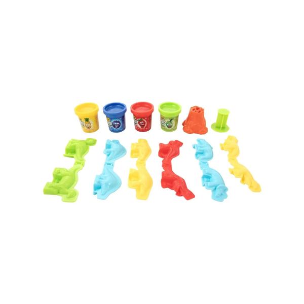 Porneste intr-o calatorie preistorica plina de culoare si parfum cu setul Crayola Silly Scents Dough &ndash; Dino Adventure Mold n&rsquo; Play Conceput pentru copii de peste 3 ani acest pachet creativ contine plastilina parfumata forme pentru modelat dinozauri si o unealta speciala pentru joaca Cu un total de 226 g de plastilina in culori vii si arome distractive micii exploratori pot aduce la viata propriul taram al dinozaurilor Un mod amuzant si educativ de a stimula imaginatia 