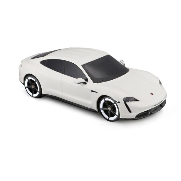 Experimenteaza emotia circuitului cu Porsche Taycan Turbo S o masinuta RC premium la scara 124 Acest model legendar aduce performanta pura si designul inconfundabil Porsche direct in mainile tale Admira caroseria sa aerodinamica culoarea alba eleganta accentuata de jantele albe cu rosu sportive si aripa spate optimizata pentru forta de apasare Bucura-te de viteza ridicata si un control precis cu ajutorul controllerului tip pistol Aceasta masinuta RC este reincarcabila prin USB 