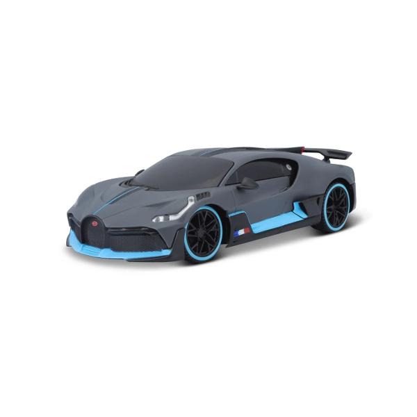 Masinuta cu telecomanda Maisto Tech RC Bugatti Divo la scara 124 ofera viteza si control precis prin tehnologia pe frecventa de 24 GHz Modelul are design sportiv autentic detalii realiste si functii complete de manevrare inainte inapoi stanga si dreapta Bateria masinutei se incarca rapid prin cablu USB inclus iar telecomanda functioneaza cu baterii tip AA nu sunt incluse Recomandata copiilor de peste 5 ani aceasta masinuta combina distractia interactiva cu performanta si stilul 