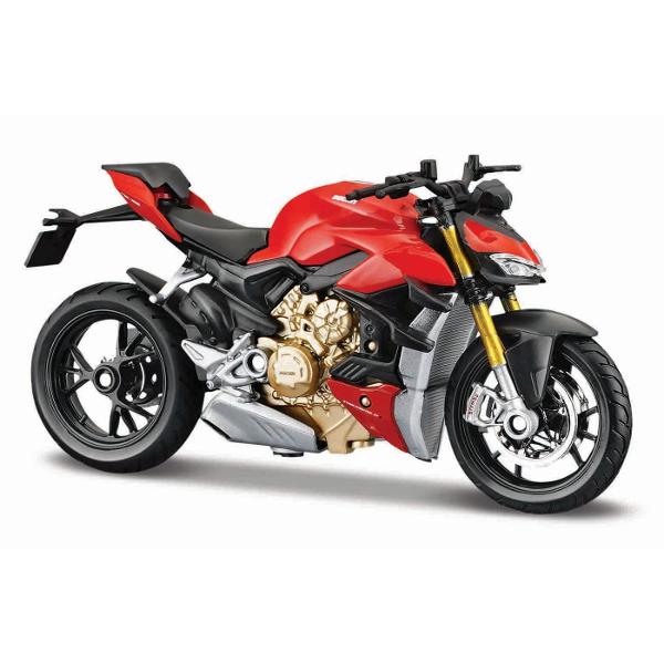 Traieste experienta supersport la scara redusa cu aceasta motocicleta in miniatura Ducati parte din gama exclusivista Maisto Special Edition Reprodusa la scara 118 aceasta replica surprinde perfect spiritul unei legende pe doua roti recunoscuta pentru viteza agilitate si designul agresiv Construita din metal turnat die-cast cu elemente din plastic de calitate motocicleta impresioneaza prin atentia la detalii carenaj aerodinamic motor fin conturat suspensii realiste si evacuare 