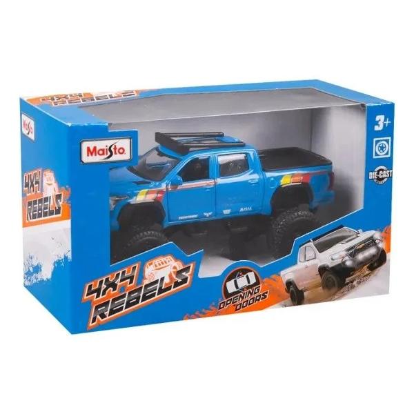 Lasati-va copiii sa se distreze jucandu-se cu Maisto - Fresh Metal - 4X4 Rebels Die-Cast Articolul este fabricat din materiale de inalta calitate Cadoul perfect pentru cei mici si va oferi cu siguranta ore nesfarsite de distractie Caracteristici ale produsului Model de colectie de inalta calitate Licentiat oficial si ambalaj autentic Forma simulata a caroseriei ofera un impact vizual diferit Modelul de masina poate fi folosit pentru colectionare ca dar pentru un prieten sau membru al 