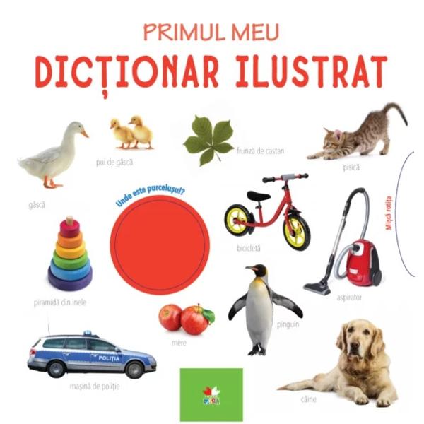 Primul meu dictionar ilustrat. Bebe invata recunoa&537;te – denume&537;te – asociaz&259;Tractorul banana ursule&539;ul de plu&537; – fiecare are un nume În acest dic&539;ionar ilustrat organizat tematic sunt puse laolalt&259; o mul&539;ime de animale cunoscute &537;i obiecte din universul de zi cu zi al copiilor foarte mici Ilustra&539;ia de tip fotografie invit&259; la descoperirea &537;i recunoa&537;terea diferitelor teme Roti&539;a lateral&259; le ofer&259; celor mici ocazia