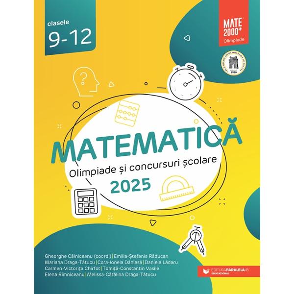 Aceasta culegere reuneste o mare parte dintre problemele date la concursurile de matematica din Romania adresate elevilor claselor a IX-a &ndash; a XII-a in anul scolar 2024&ndash;2025 Enunturile si solutiile au fost elaborate cu atentie de profesori dedicati si experimentati care de-a lungul timpului au contribuit la formarea profesionala a numero&Egrave;&194;&153;i matematicieniLucrarea se inscrie in 