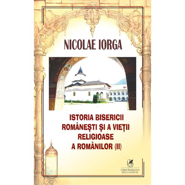 Volumul al doilea al operei &bdquo;Istoria Bisericii rom&acirc;neti i a vieii religioase a rom&acirc;nilor&rdquo; scris de Nicolae Iorga continu analiza evoluiei instituiilor ecleziastice i a spiritualitii populare concentr&acirc;ndu-se pe perioada de maturizare a acestoraIat principalele aspecte tratate &icirc;n acest volum&bull; Politica religioas a domnitorilor O tem central este modul &icirc;n care lideri precum Constantin Br&acirc;ncoveanu au 