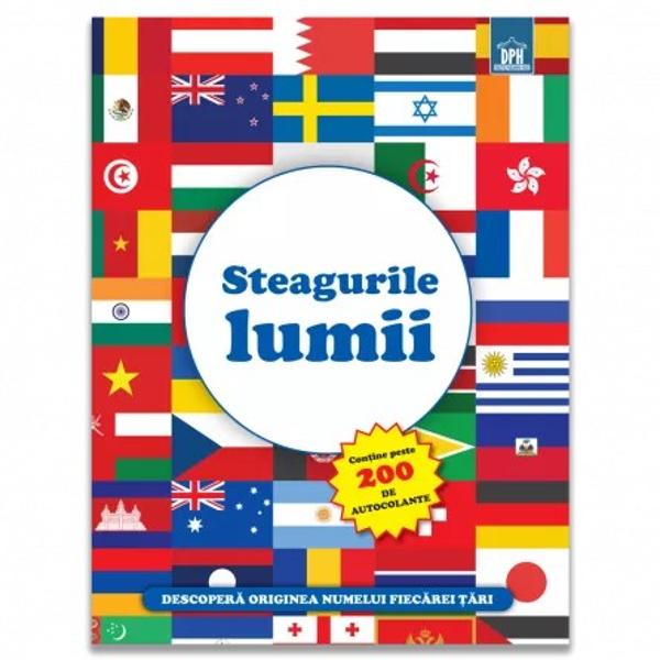 &bdquo;Steagurile lumii&rdquo; este o carte interactiva care ii ajuta pe copii sa invete tarile si steagurile lor printr-o activitate practica si placuta Copiii lipesc peste 200 de autocolante cu steaguri pe hartile fiecarui continent identificand usor statele recunoscute de Organizatia Natiunilor Unite si locul lor pe harta Cartea include harti ilustrate ale Asiei Europei Africii Americii Oceaniei si Antarcticii cu spatii dedicate 