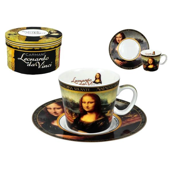 Savureaza espresso-ul cu stil cu aceasta ceasca din portelan fin inspirata din celebra opera &bdquo;Mona Lisa&rdquo; a lui Leonardo Da Vinci Designul clasic si artistic aduce un plus de eleganta fiecarui moment de cafea transformand servirea espresso-ului intr-o experienta rafinataMaterial 
