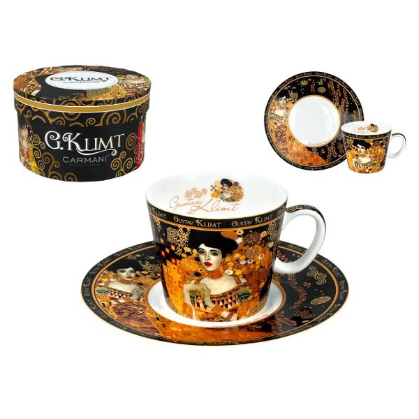 Savureaza espresso-ul cu stil cu aceasta ceasca din portelan fin inspirata din celebrul tablou &bdquo;Adele&rdquo; al lui Gustav Klimt Designul elegant si artistic transforma fiecare moment de cafea intr-o experienta vizuala si gustativa deosebitaMaterial premium&nbsp;Portelan de inalta 