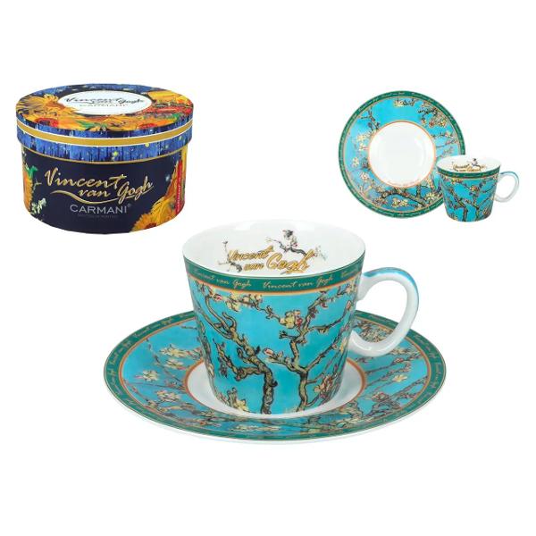 Savureaza espresso-ul tau intr-un mod artistic Aceasta ceasca din portelan de 100 ml este decorata cu celebra pictura&nbsp;Almond Tree&nbsp;a lui Van Gogh aducand un strop de culoare si inspiratie fiecarei pauze de cafea Designul elegant si detaliile vibrante transforma momentul cafelei intr-o experienta vizuala placuta fiind perfecta pentru iubitorii de arta si cafea