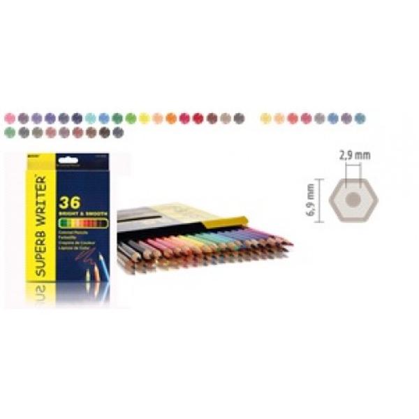 Creioane colorate- Set de 36 culori- Diametru grif 29 mmNu sunt recomandate copiilorcu virsta sub 3 ani