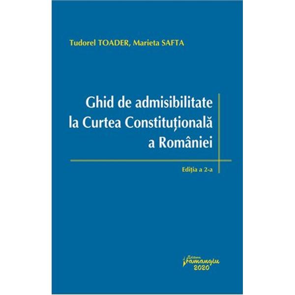 In sistemul juridic romanesc Curtea Constitutionala este „garantul suprematiei Constitutiei” iar controlul de constitutionalitate si ca efect al acestuia procesul de constitutionalizare a dreptului reprezinta mijlocul de garantare a legalitatii de asigurare si ridicare a standardelor de protectie a drepturilor si libertatilor fundamentale ale persoanei In acest context sunt absolut necesare cunoasterea si respectarea cerintelor de admisibilitate a sesizarilor adresate 