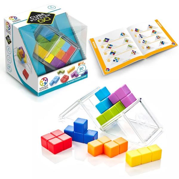 Cube Puzzler este un joc logic pentru copii din seria Smart Games cu elemente de inalta calitate Jocul include 80 de provocari logice cu dificultati crescatoare recomandat pentru varstele 8&nbsp;Jocul captivant de puzzle 3D iti va testa abilitatile pe masura ce completezi cubul&nbsp;Contine 7 piese de puzzle colorate o brosura cu 80 de provocari cu diferite grade de dificultatede la usor la expert si solutii si o cutie transparenta din plastic 