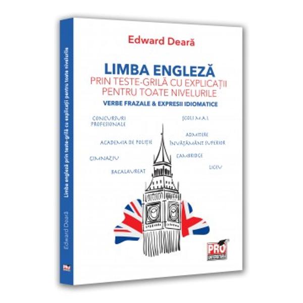 Acest volum de exercitii de vocabular se adreseaza tuturor celor care studiaza limba engleza si doresc sa-si consolideze sa-si sistematizeze si sa-si extinda cunostintele dobandite Materialul este conceput in conformitate cu programa examenelor de admitere la Academia de Politie scolile de politie jandarmerie si frontiera fiind totodata util si pentru pregatirea in alte domenii in care stapanirea limbii engleze este necesaraRaspunsurile oferite faciliteaza verificarea rapida a 