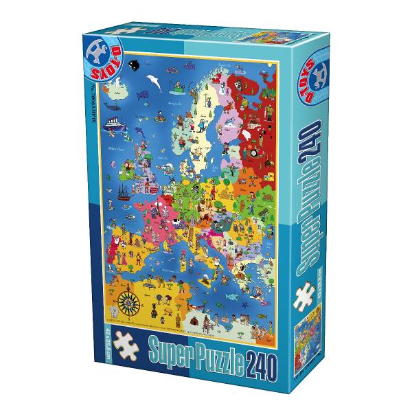 Un puzzle educativ cu 240 piese &icirc;nf&259;&539;i&537;&acirc;nd harta Europei pentru copii c&259;rora le place s&259; studieze geografia vor s&259; &icirc;nve&539;e despre &539;&259;rile continentului despre principalele simboluri ale acestora precum &537;i despre obiceiurile diferitelor popoare