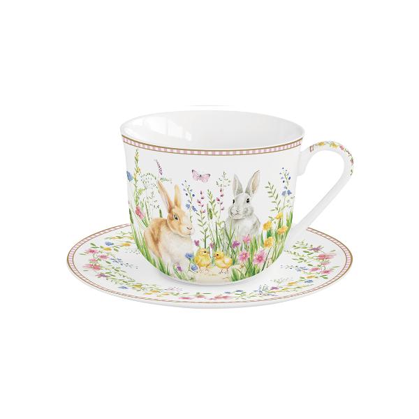 Savureaz&259; b&259;utura preferat&259; cu aceast&259; cea&537;c&259; din por&539;elan din colec&539;ia&nbsp;Happy Easter&nbsp;de la&nbsp;Easy Life Designul vesel &537;i prim&259;v&259;ratic prezint&259; iepura&537;i juc&259;u&537;i pe fundal alb 