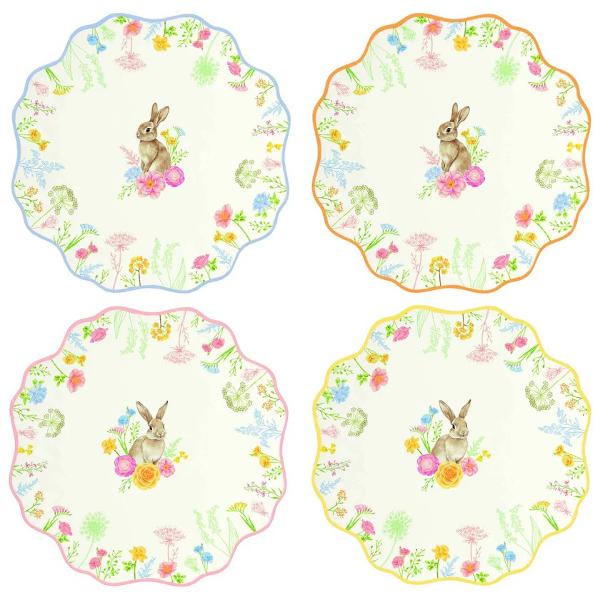 Adaug&259; un plus de elegan&539;&259; &537;i culoare mesei tale cu acest set de 4 farfurii din por&539;elan din colec&539;ia&nbsp;Tres Jolie&nbsp;de la&nbsp;Easy Life Farfuriile au un design delicat cu fundal alb decorate cu un iepura&537; simpatic &537;i flori 