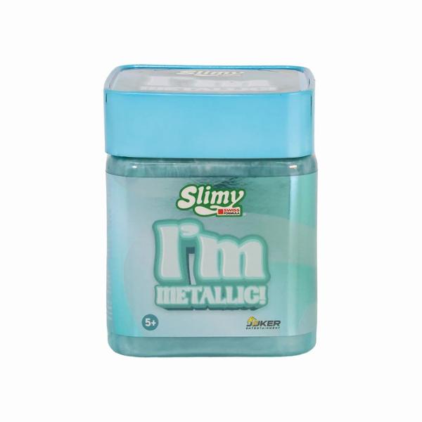 Slimy Im Metallic si Im Glitzy este un slime distractiv si colorat disponibil in mai multe variante atractive cu efect metalic sau cu particule stralucitoare Fiecare recipient contine slime cu textura elastica si maleabila ideal pentru modelare intindere si joaca antistres Culorile vibrante si finisajele speciale fie metalice fie cu glitter ofera un efect vizual spectaculos si transforma fiecare sesiune de joaca intr-o experienta creativa si relaxanta Ambalat intr-un borcan 