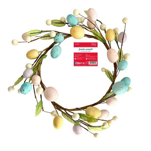 Coroni&539;a de Pa&537;te DACO AD940 este un accesoriu craft decorativ conceput special pentru realizarea decora&539;iunilor de sezon cu tematic&259; pascal&259; Produsul este realizat pe o structur&259; flexibil&259; &537;i decorat cu elemente specifice de prim&259;var&259; &537;i Pa&537;te fiind potrivit pentru utilizare ca atare sau ca baz&259; pentru personalizareCoroni&539;a are un aspect delicat &537;i echilibrat cu ou&259; decorative &537;i elemente 