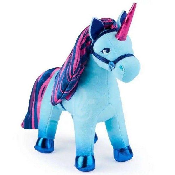 Unicornul de 17cm este o jucarie de plus inspirata din universul magic al seriei Unicorn Academy ideala pentru copiii care iubesc povestile fantastice si personaje fermecate Realizat din materiale moi si placute la atingere acest unicorn colorat impresioneaza prin coama bogata in nuante vibrante si cornul stralucitor oferind un aspect spectaculos si atragatorDetaliile atent realizate precum hamul decorativ si expresia blanda a fetei transforma plusul intr-un companion perfect pentru 
