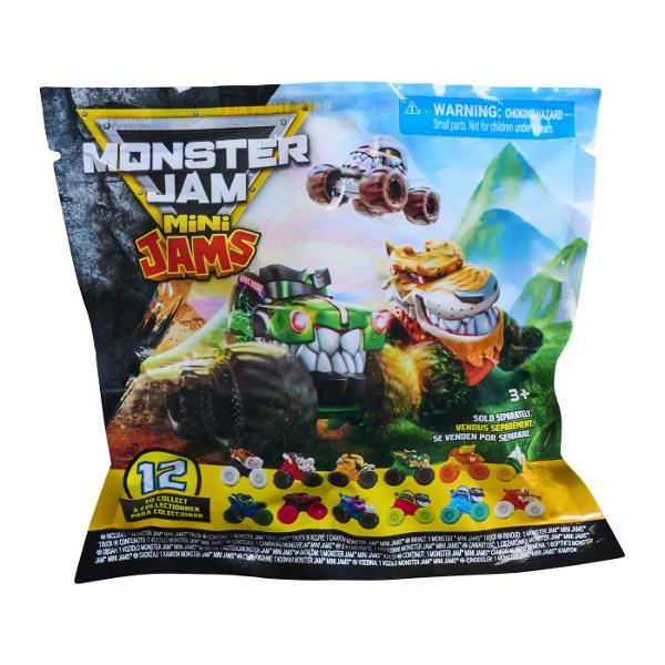 Concureaza cu camioanele tale preferate Monster Jam la o scara cu totul noua cu camioanele oficiale Monster Jam Mini Compacte si de dimensiuni mici aceste mini-camioane la scara 187 sunt pline de detalii impresionante pregatite pentru actiunea epica din competitia Monster Jam Rupe ambalajul misterios pentru a-ti descoperi camionul - nu vei sti ce Monster Jam Mini se afla inauntru pana nu il deschizi Vei gasi un camion Monster Jam auriu pretios sau translucid Dupa ce ti-ai descoperit 