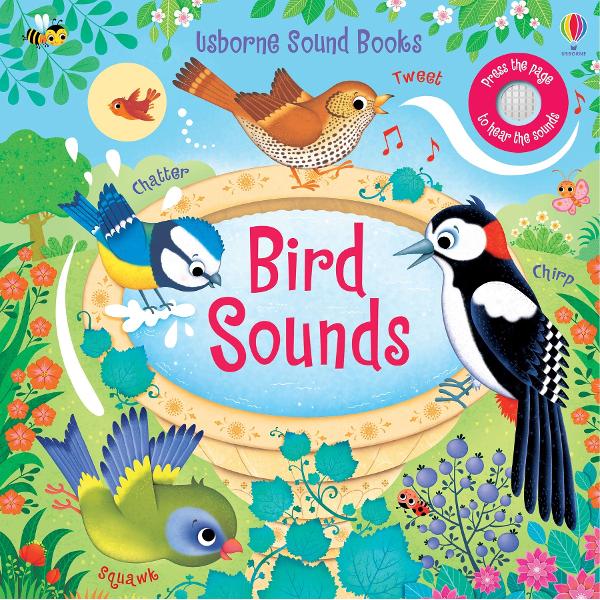 Little children will love hearing the birds sing as they press the pages of this enchanting book Each beautifully illustrated scene has simple text and cut-out shapes to discover and a sound button to press to hear different bird sounds including baby blackbirds tweeting a magpie chattering ducklings quacking and a cuckoo singing