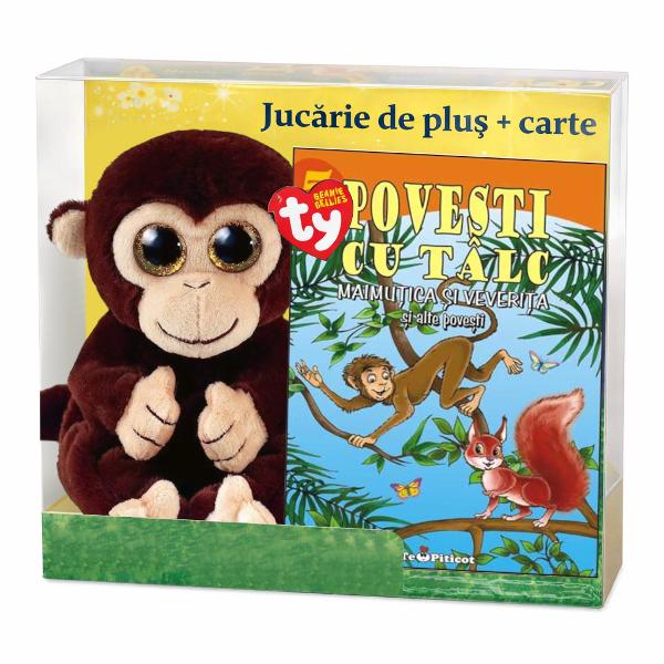 Pachet format dinJucarie de plus TY Beanie Bellies - MATTEO maimuta maro 15 cm TY40541si carteaPovesti cu talc 5 - Maimutica si veverita&nbsp;Atentie Cutia cadou este cu titlu de prezentare sugestie de ambalare Pachetul contine doar carte si jucarie fara cutie&nbsp;&nbsp;