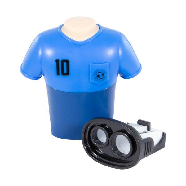 Un articol obligatoriu pentru to&539;i fanii fotbalului Aceast&259; ascu&539;itoare dubl&259; practic&259; cu radier&259; integrat&259; combin&259; designul modern cu func&539;ionalitatea Carcasa robust&259; din plastic cu aspect de tricou de forbal face ca ascu&539;itoarea s&259; atrag&259; cu adev&259;rat aten&539;iaCu dou&259; orificii de ascu&539;ire este potrivit at&acirc;t pentru creioane sub&539;iri c&acirc;t 