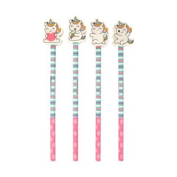 Creion cu radier&259; unicorncreion HBcu tij&259; imprimat&259;Atentie Acest produs este disponibil in 4 modele diferite asortate Pretul afisat este per bucata Nu se poate alege modelul se livrea