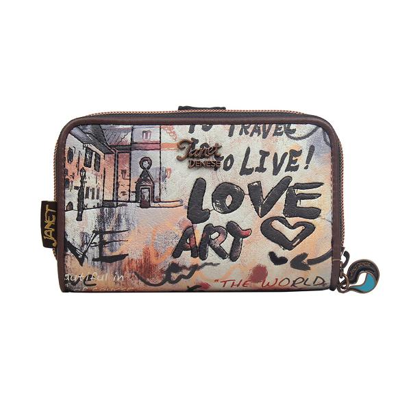 Portofel dama Janet 15x4x9 cm TV000004Material material textil si piele ecologica