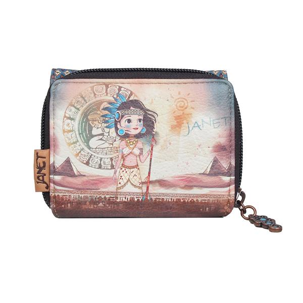 Portofel dama Janet 11x4x8 cm TV000023Material material textil si piele ecologica