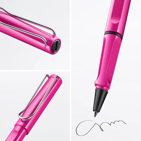 O multitudine de culori atractive design atemporal si ergonomie perfecta Acestea sunt doar cateva dintre motivele pentru care rollerul Lamy safari este unul dintre cele mai populare instrumente de scris din intreaga lumeDetalii roller Lamy safari pink plastic rezistent finisaj shiny pink  clip metalic  grip ergonomic  rezerva roller Lamy M63 blueCuloare pink