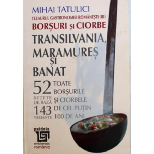 Intre copertile acestei carti se gasesc cele mai multe borsuri si ciorbe din toata istoria scrisa a gastronomiei romanesti Autorul a adunat borsurile si ciorbele din ultima suta de ani dar a inclus si cateva mai noi originale create in ani 70 de bucatari cunoscuti Dar valoarea acestei lucrari nu sta doar in acest centenar pe care-I vom si sarbatori in 2018 E vorba de o vechime mult mai mare Stau marturie cateva borsuri si ciorbe de la stana a caror vechime poate fi estimata cu 