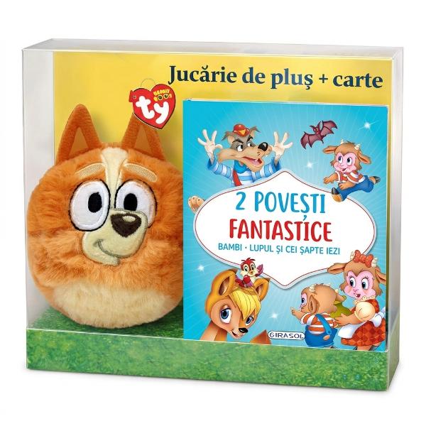 Pachet format dinJucarie de plus TY Beanie Bouncers - Bluey BINGO TY 83029si cartea2 Povesti fantasticeBambiLupul si cei sapte iezi&nbsp;Atentie Cutia cadou este cu titlu de prezentare sugestie de ambalare Pachetul contine doar carte si jucarie fara cutie