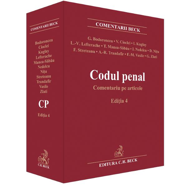 Lucrarea se impune drept una dintre cele mai solide &537;i respectate analize dedicate&nbsp;Codului penal&nbsp;&537;i&nbsp;Legii de punere &icirc;n aplicare&nbsp;a acestuia devenind &icirc;n timp un reper esen&539;ial pentru doctrina &537;i practica juridic&259; din Rom&acirc;niaParte a&nbsp;Colec&539;iei Comentarii Beck aceast&259; edi&539;ie ofer&259; o abordare ampl&259; &537;i coerent&259; a dispozi&539;iilor 
