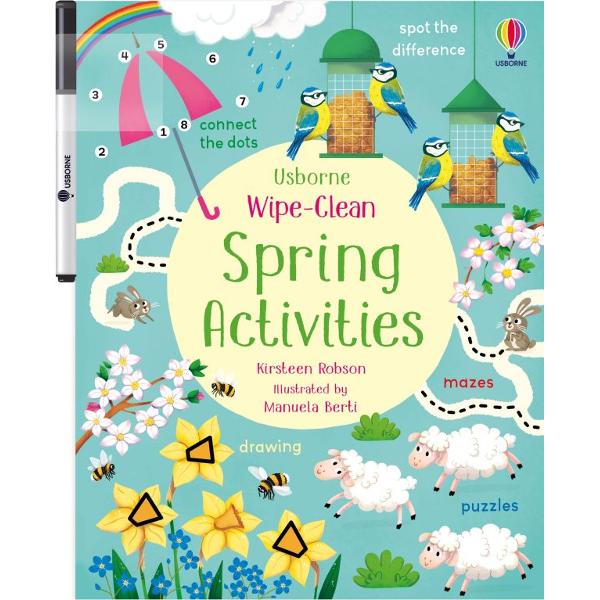 This book is full of spring-themed activities encouraging children to join the dots spot differences solve mazes and trace the dotted lines with the special pen provided then wipe clean and repeat Young children need plenty of practice in pen control - an essential skill they must learn before starting to form letters and numbers