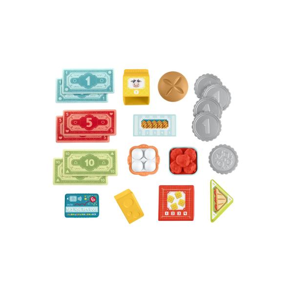 Invatare prin joaca  cate un bip pe rand Bine ati venit in cel mai incantator magazin din oras  unde imaginatia intalneste educatia Casa de marcat Fisher-Price Laugh &amp Learn Count &amp Shop transforma cumparaturile simulate de zi cu zi intr-o aventura vesela plina de muzica lumini si invatare Conceputa pentru copii mici si prescolari aceasta jucarie interactiva introduce micutii cursanti in lumea numerelor literelor culorilor formelor si abilitatilor sociale in cel mai jucaus 