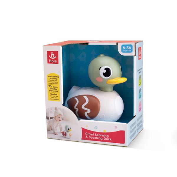 Ratusca Interactiva cu Muzica Si Lumini este o jucarie interactiva special conceputa cu varsta intre 6 si 36 de luni care incurajeaza miscarea explorarea si dezvoltarea timpurii prin joaca activa Ratusca simpatica se deplaseaza pe podea si stimuleaza copilul sa se tarasca si sa o urmareasca sustinand dezvoltarea abilitatilor motorii grosiere si coordonarea mana-ochi Include peste 20 de melodii sunete si efecte muzicale care capteaza atentia si contribuie la dezvoltarea simtului auditiv si 