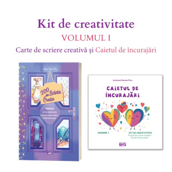 Cartea de scriere creativ&259;&nbsp;200 de sc&acirc;ntei de crea&539;ie&nbsp;este &icirc;nso&539;ita de&nbsp;Caietul de &icirc;ncuraj&259;ri&nbsp;un instrument de auto&icirc;ncurajare de &icirc;ncurajare a&nbsp;celorlal&539;i &537;i o resursa de a deveni propriul campion&nbsp;format din teme de lucru dar si suport pentru&nbsp;formularea de mesaje 