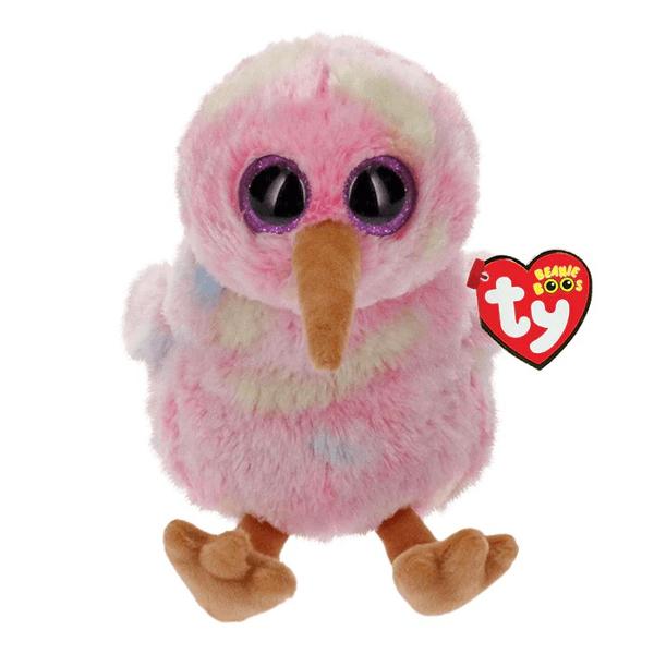 Jucarie de plus TY Beanie Boos - KIWI - pasare kiwi multicolora15cm TY36213