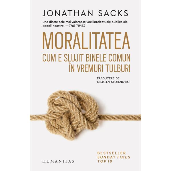 Traducere de Dragan Stoianovici&nbsp;Tr&259;im vremuri de profund&259; criz&259; moral&259;; valorile umaniste comune s-au erodat Individualismul polarizarea exacerbat&259; de mediul online provoc&259;rile tehnologiei &537;i ale noilor curente ideologice isc&259; pretutindeni ne&icirc;ncredere agresivitate &icirc;n spa&539;iul public demagogie izolare social&259;De la acest tablou al societ&259;&539;ii contemporane porne&537;te argumenta&539;ia 