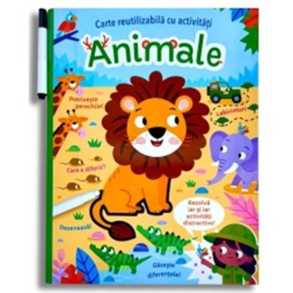 Animale - Carte reutilizabila cu activitati