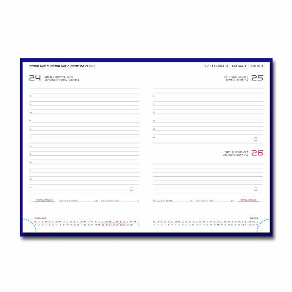 Agenda Dakota A5 DatataAgenda Dakota A5 este alegerea ideala pentru cei care doresc sa isi organizeze eficient timpul si sa pastreze inregistrari precise ale activitatilor zilnice Cu un design elegant si functional aceasta agenda este potrivita atat pentru uz personal cat si profesionalCaracteristici specialeFormat finit&nbsp;145 x 205 cm - dimensiuni ideale pentru a fi purtata cu usurinta in geanta sau 