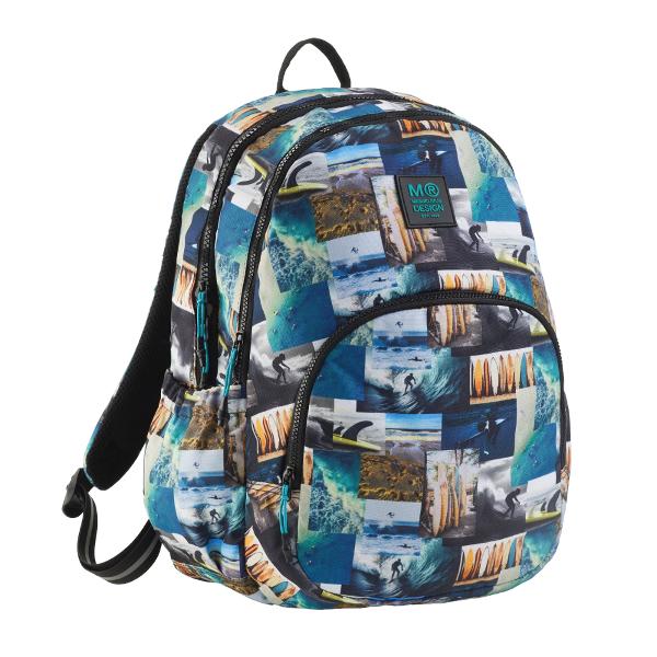 Ghiozdanul&nbsp;Oslo&nbsp;din colec&539;ia&nbsp;Surfin&rsquo;&nbsp;de la Miquelrius &icirc;mbin&259; un design energic &537;i colorat inspirat de stilul surferilor cu func&539;ionalitatea necesar&259; pentru &537;coal&259; Realizat din&nbsp;poliester reciclat este alegerea perfect&259; pentru un stil de 