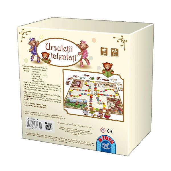E&537;ti &icirc;n c&259;utarea unui joc interactiv amuzant &537;i educativ pentru micul t&259;u explorator Descoper&259; Ursule&539;ii talenta&539;i o combina&539;ie perfect&259; &icirc;ntre jocul de societate simplu cu tabl&259; de joc &537;i pioni &537;i clasicul puzzle cu piese mari ce &icirc;i fascineaz&259; pe copii &537;i le capteaz&259; aten&539;ia ore &icirc;ntregiUrsule&539;ii talenta&539;i este un joc distractiv creat special pentru micii 