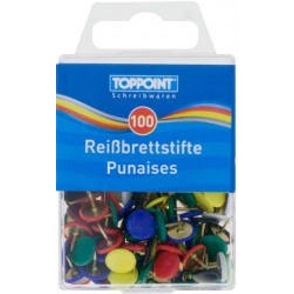 Pioneze colorate din metal-100 buccutie Ambalaj cutie din plasticProdus de Toppoint-Germania