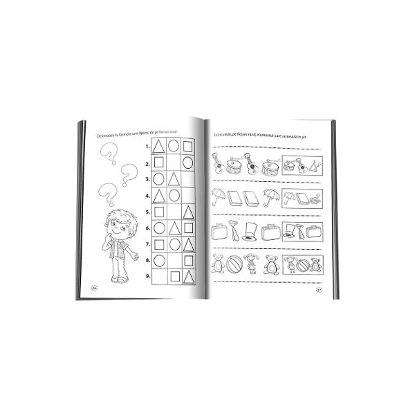 Logica atentie si memorieAcest caiet face parte din colec&539;ia &bdquo;Activit&259;&539;i de zi cu zi&rdquo; care urm&259;re&537;te dezvoltarea copilului de-a lungul &bdquo;copil&259;riei mijlocii&rdquo; &icirc;n perioada dintre 3 &537;i 6 ani&Icirc;n aceast&259; etap&259; a evolu&539;iei sale jocul trebuie s&259; fie activitatea principal&259; &ndash; iar activit&259;&539;ile propuse nu se abat de la acest 