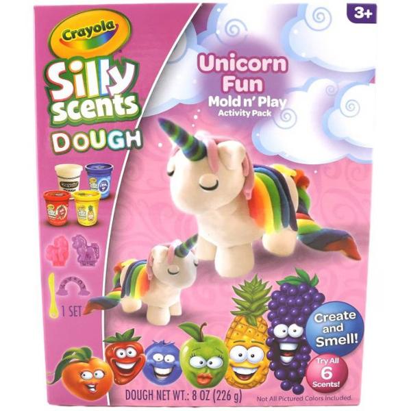 Lasa magia sa prinda forma cu setul Crayola Silly Scents Dough - Unicorn Fun Mold n Play Creat pentru copii de peste 3 ani acest set fermecator contine plastilina parfumata si colorata forme speciale pentru unicorni si o unealta de modelare Cu 226 g de plastilina si personaje inspirate din lumea fantastica a unicornilor cei mici isi pot crea propriul univers plin de culoare si arome delicioase Ideal pentru dezvoltarea creativitatii simtului olfactiv si a abilitatilor motorii fine 